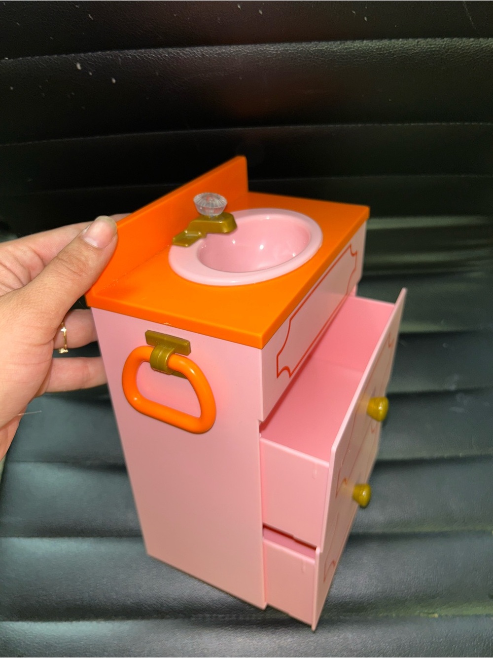 Pink and Orange American Girl Sink & Dresser
